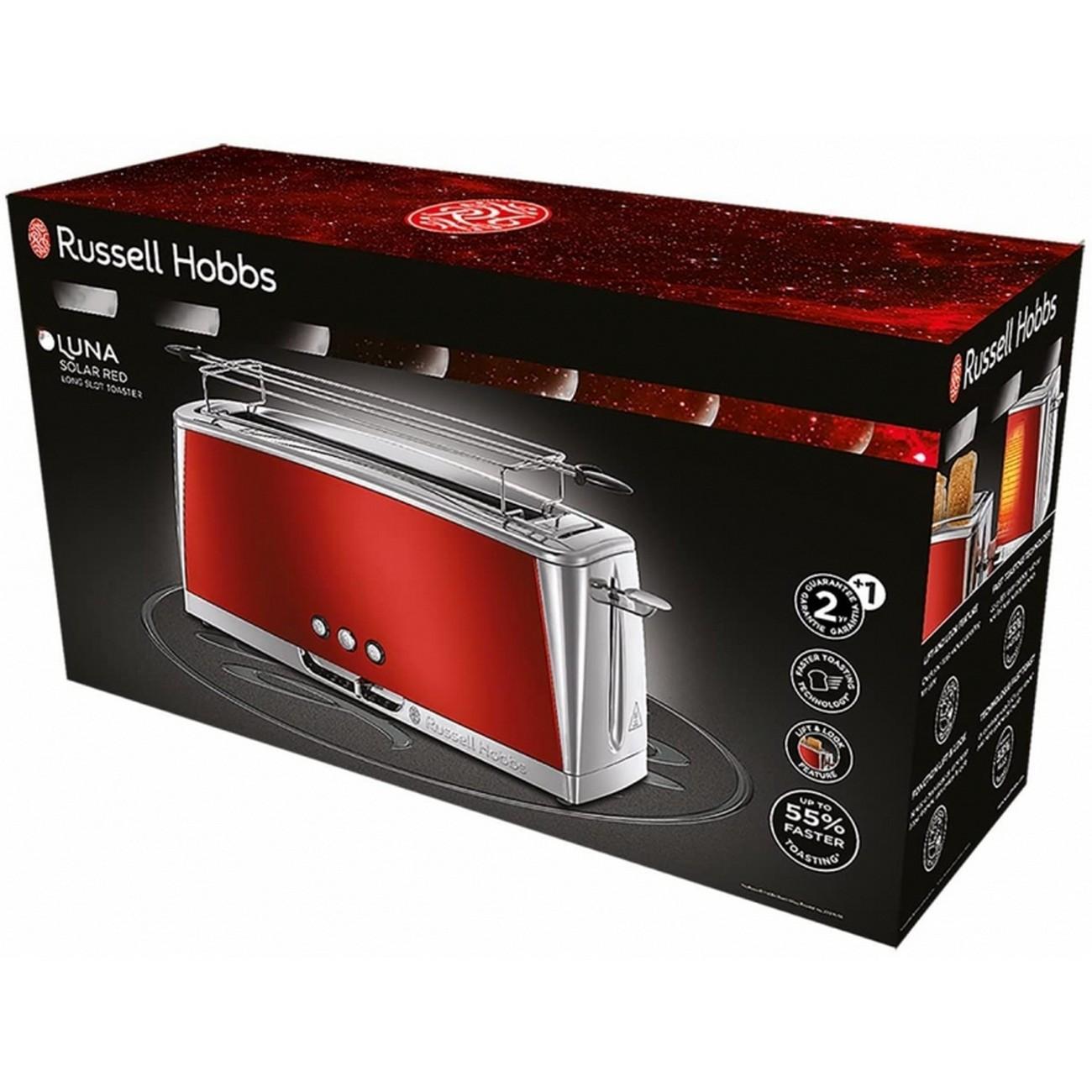 Skrudintuvas Russell Hobbs Luna Solar Raudona Long Slot (23250-56)