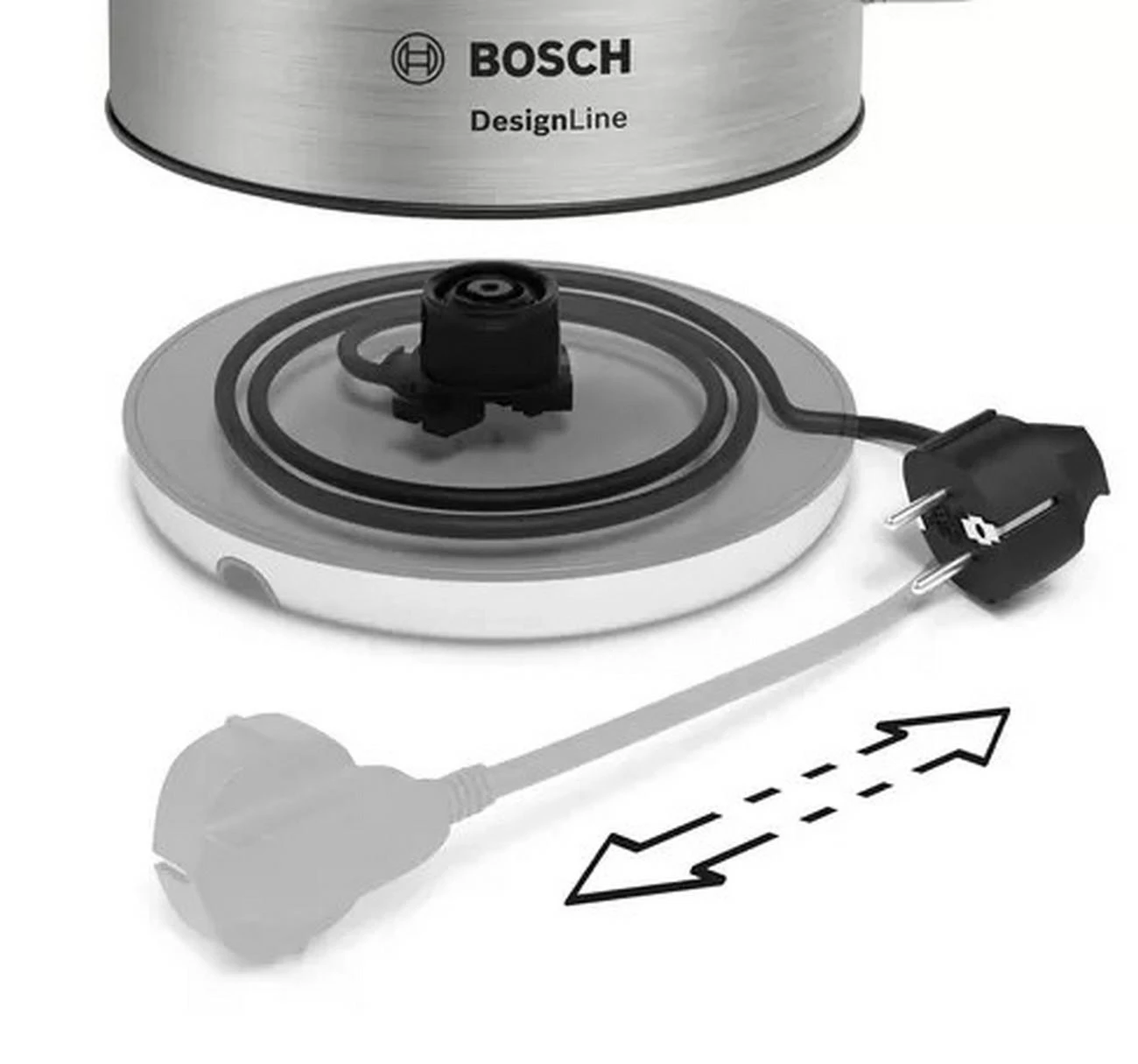 Virdulys Bosch DesignLine TWK4P440, nerūdijančio plieno
