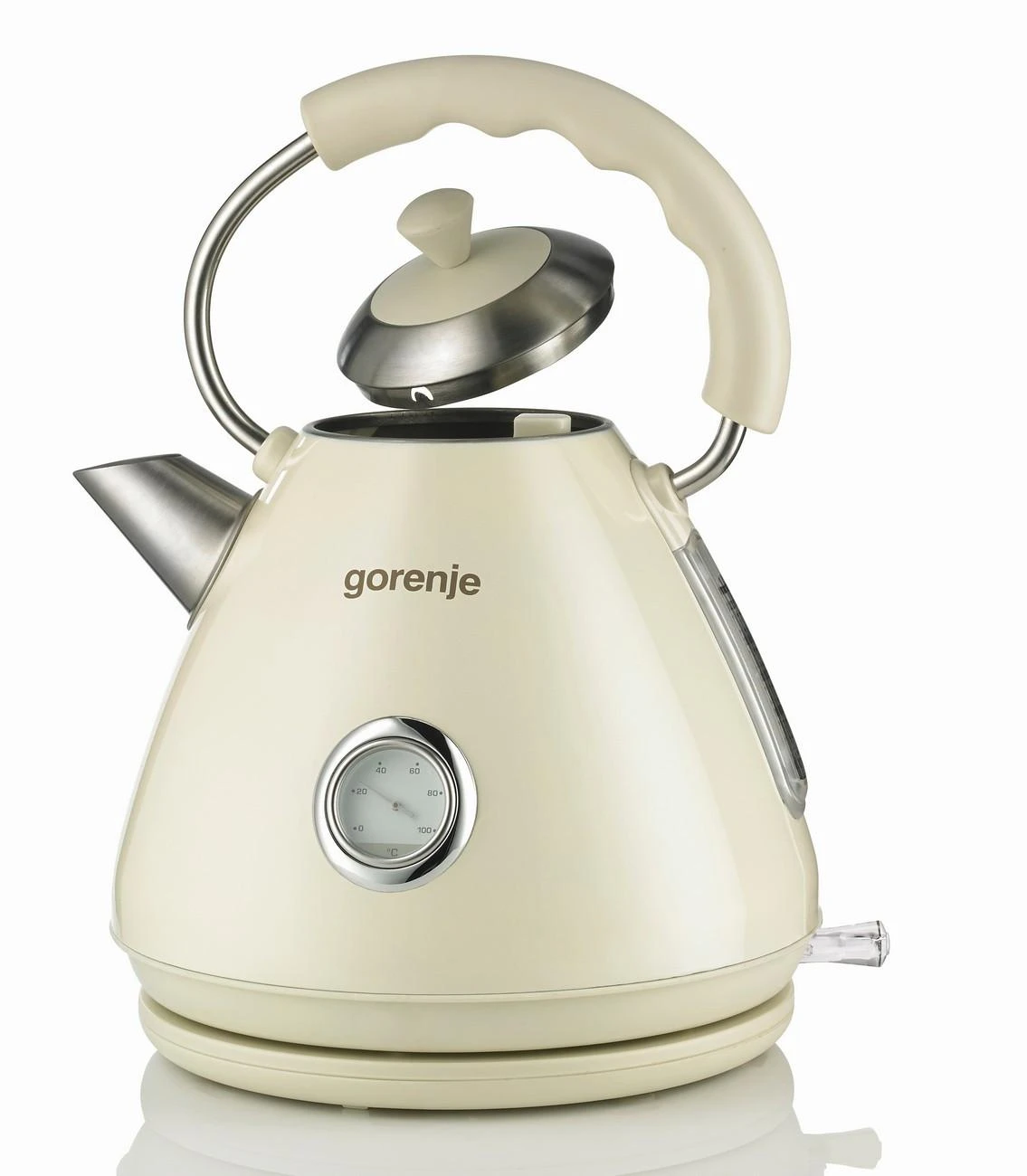 Virdulys Gorenje K17CLI Standard, Plastic/ metal, Kreminis, 2200 W, 360° rotational base, 1.7 L