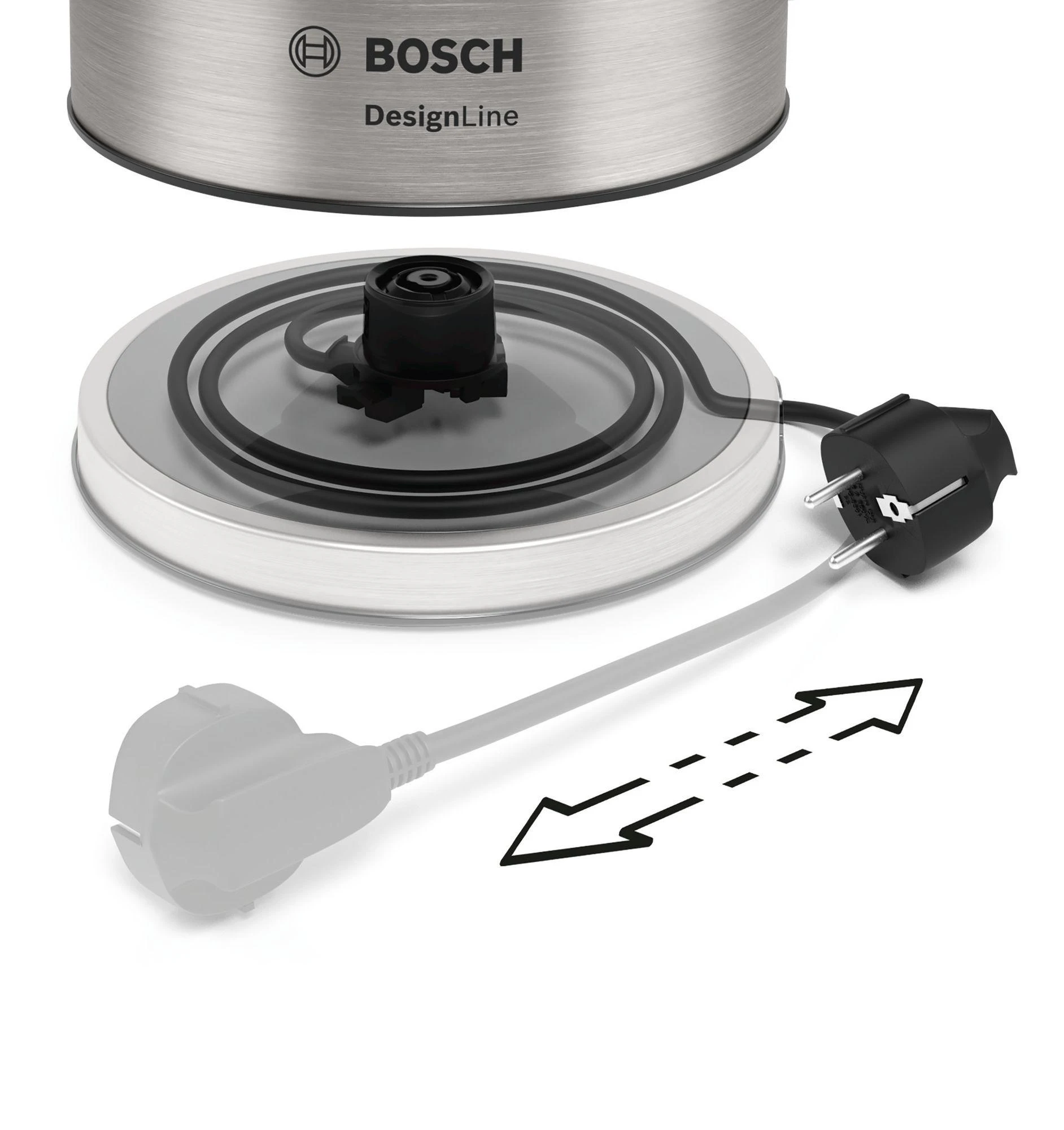 Bosch TWK5P480 Virdulys, DesignLine, Nerūdijančio plieno