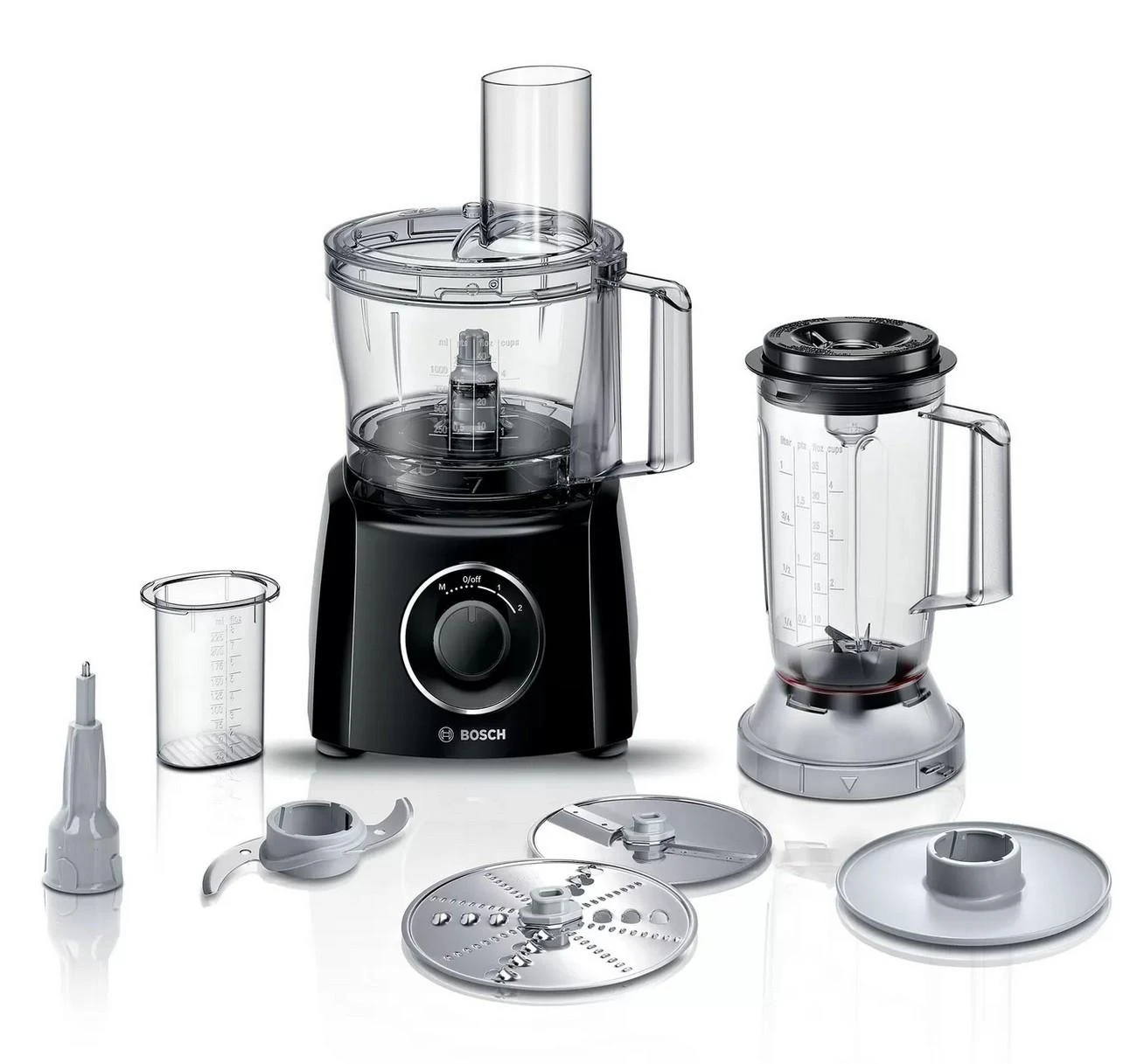 Virtuvinis kombainas Bosch | Food processor | MCM3201B | 800 W | Greičių skaičius 2 | Bowl capacity 2,3 L | Ice crushing | Maišytuvas | Juodas