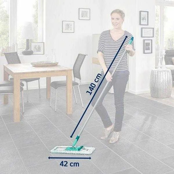Grindų šepetys "Profi MicroDuo" su metaliniu kotu (42 cm)