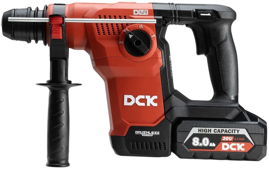 Akumuliatorinis bešepetėlinis perforatorius SDS+, 3,6J, 20V, KRH20V-28R2K, DCK (2x8,0Ah akumuliatorius, įkroviklis)