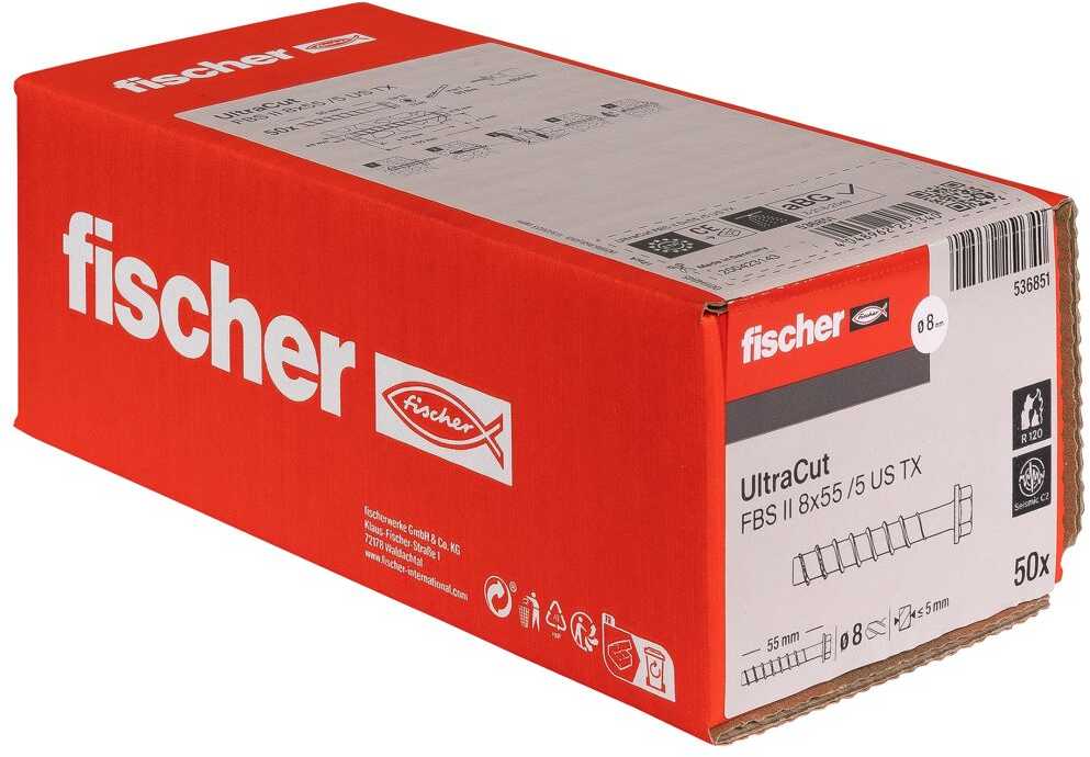 Betonsraigtis UltraCut FBS II 8x55 US TX, Fischer 50 vnt.