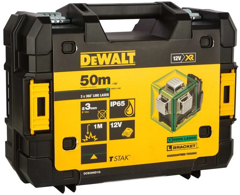 Dewalt kryžminių linijų lazeris DCE089D1G-QW, žalias