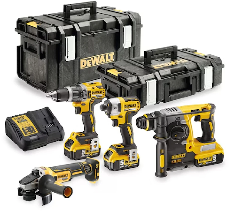 Įrankių rinkinys DeWalt (DCG405 + DCH273 + DCD796 + DCF887); 18 V; 3x5,0 Ah akum.