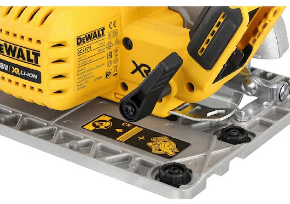DeWALT diskinis pjūklas DCS572NT, 18V, 184mm, TSTAK, be akumuliatoriaus ir kroviklio
