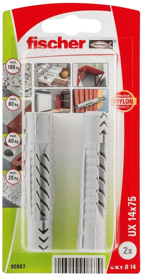 Fischer Kaiščiai su varžtu UX 14 x 75 mm, 2 vnt.