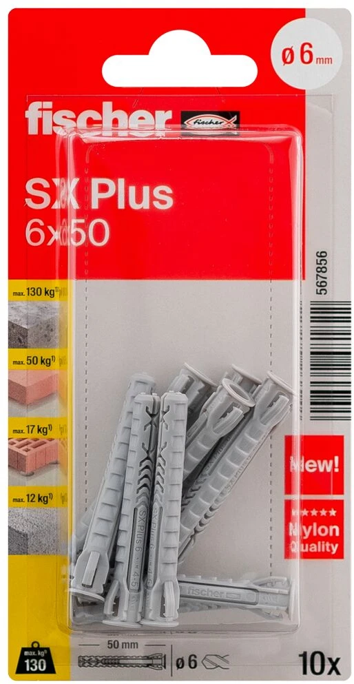FISCHER kaiščiai SX Plus, 6x50 mm, 10 vnt.