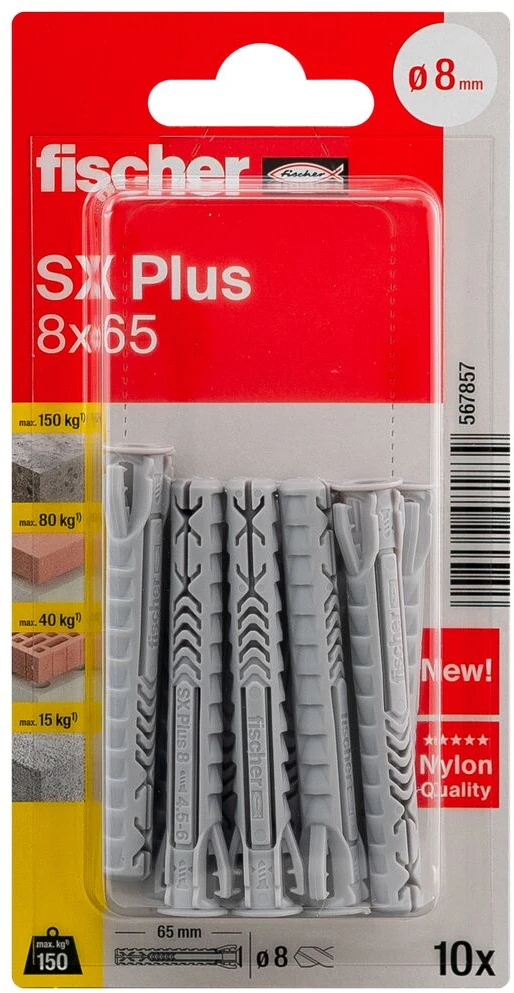 FISCHER kaiščiai SX Plus, 8x65 mm, 10 vnt.
