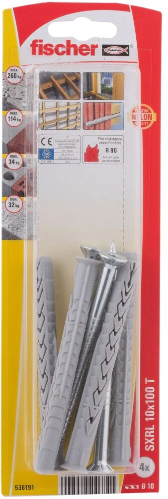 Fischer Kaištis su varžtu SXRL 10 x 100 T 4 vnt.