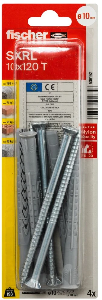 Fischer Kaištis su varžtu SXRL 10 x 120 T 4 vnt.