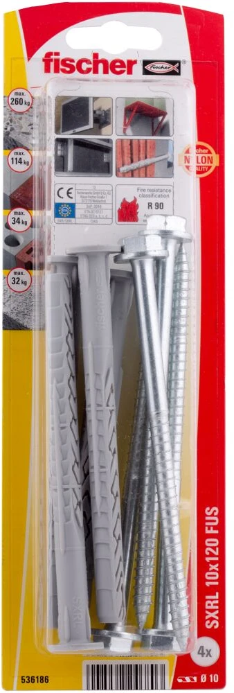 Fischer Kaištis su varžtu SXRL 10 x 120 FUS 4 vnt.
