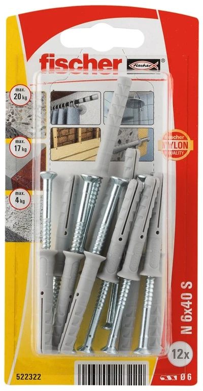 Fischer Kalami kaiščiai N 6x40, 12vnt