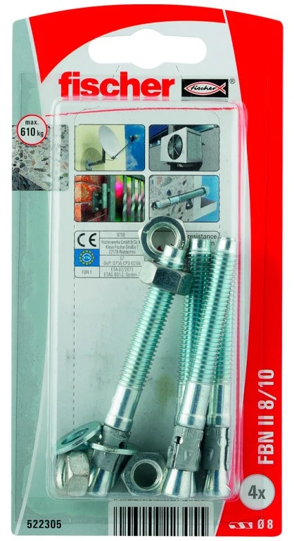 Fischer Metalinis pleištinis ankeris FBN II 12/30 (12x124), 4 vnt.