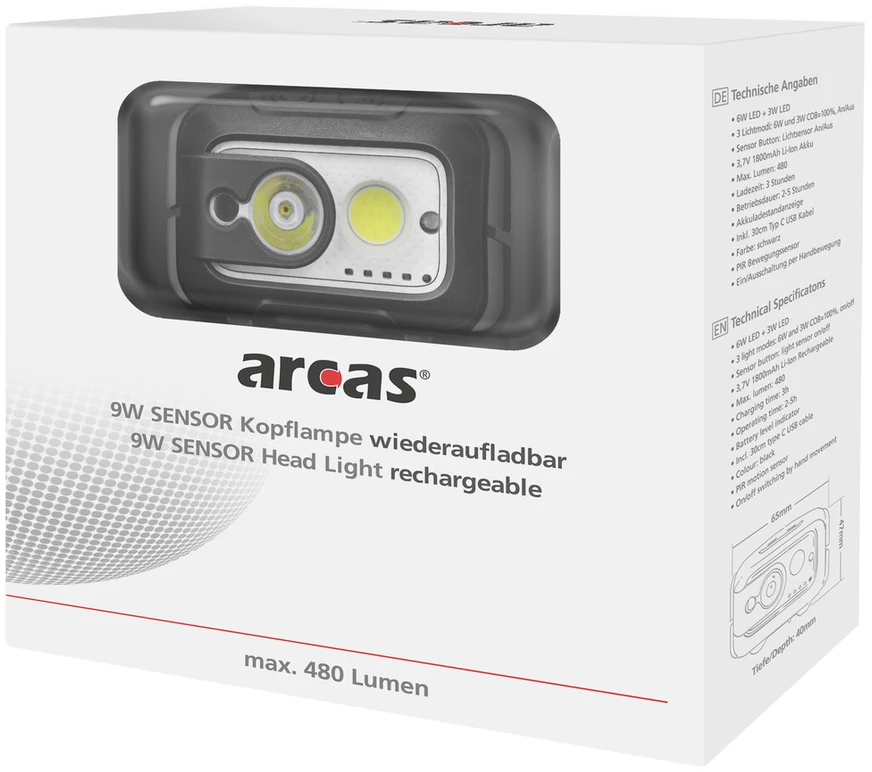 Galvos žibintas Arcas SENSOR, 300 °K
