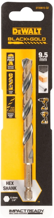 Grąžtas metalui HEX 1/4, 9,5 mm, DeWALT