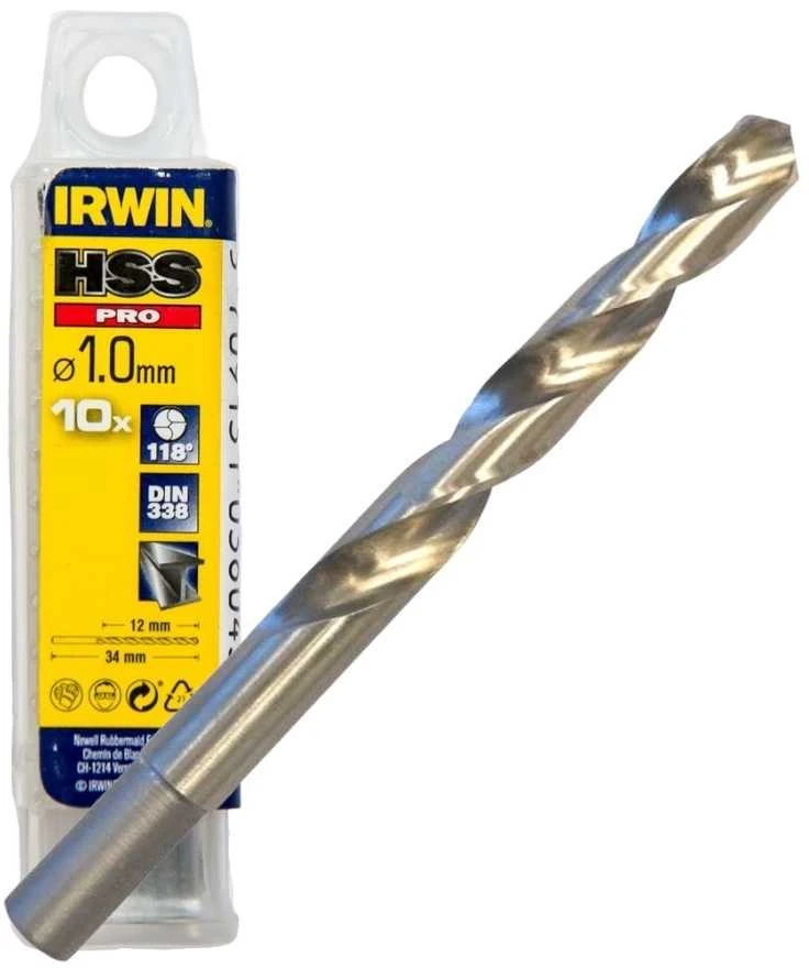 Irwin Grąžtas metalui HSS PRO 1,0 x 12/34 mm