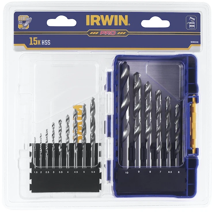 Irwin Grąžtų rinkinys HSS PRO 15 vnt.