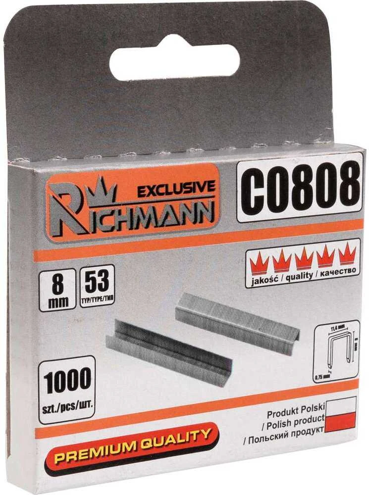 Kabės 53 tipo „RICHMANN" 8 mm, 1000 vnt.
