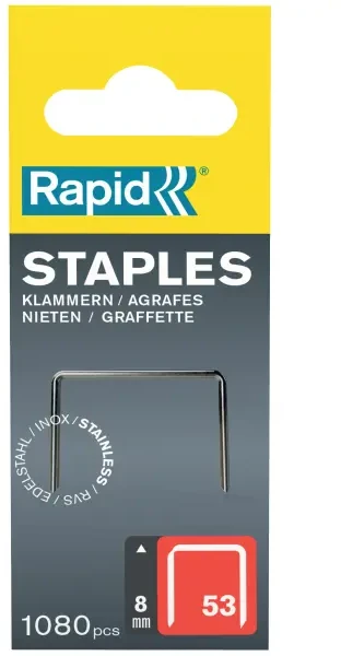 Kabės, nerūd. plieno, 53/8, RAPID, 1080 vnt.