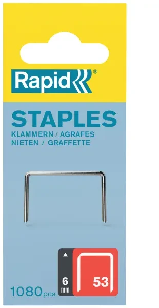 Rapid Kabės Nr53 6mm 1080 vnt plastikinė dėžutė