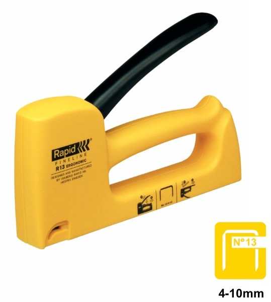 Esselte Kabių pistoletas R13E 4-10mm geltonas Nr 13 kabės HANDY, Rapid