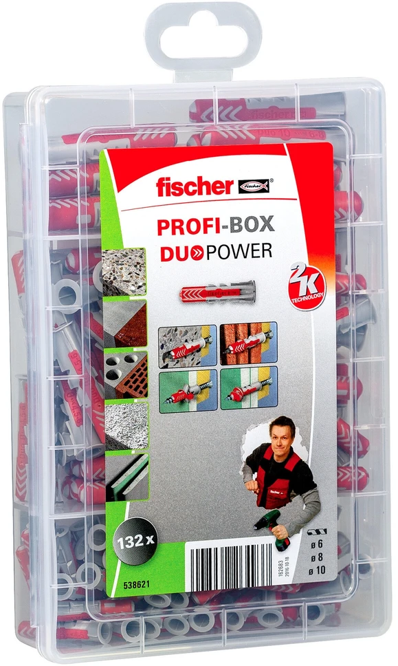 Kaiščių DuoPower rinkinys Profi-Box , Fischer 132 vnt.