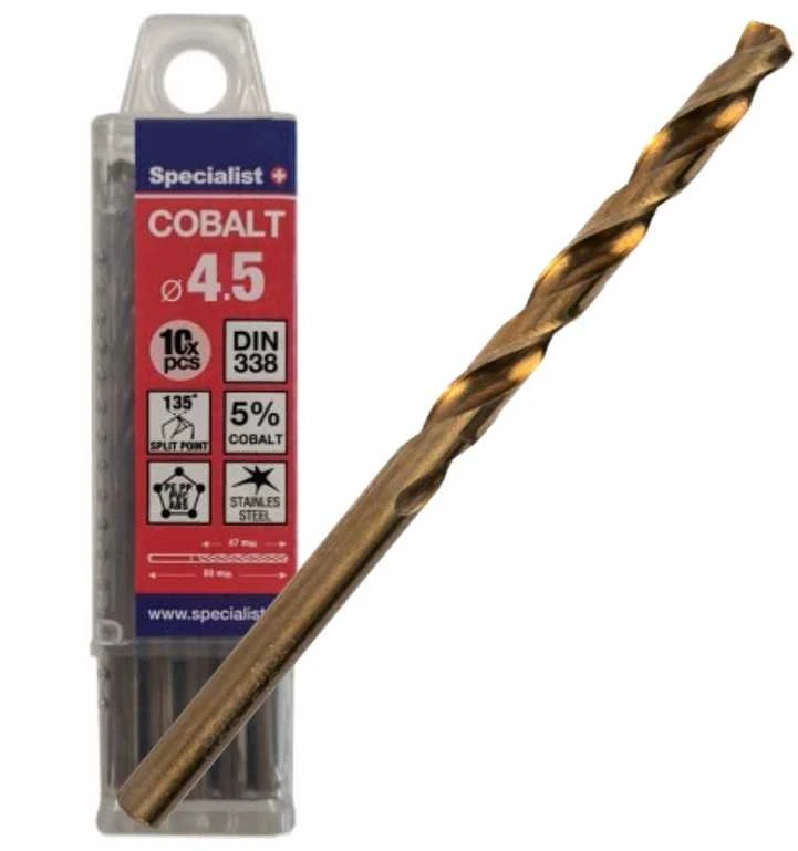 Keter SPECIALIST+ metalo grąžtas COBALT, 4.5 mm, 10 vnt.