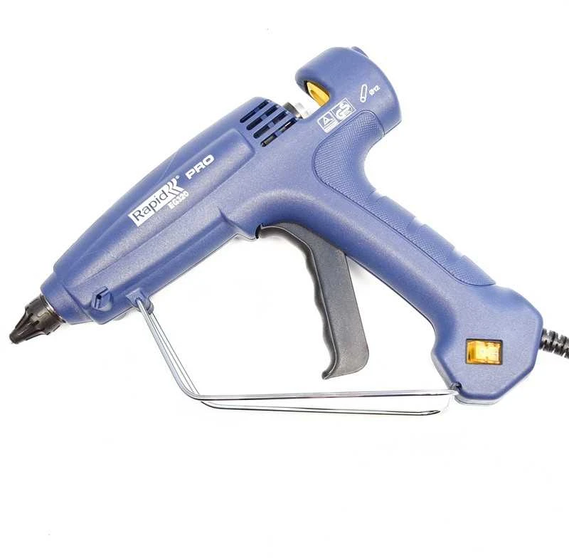 Rapid EG320 Industrinis klijų pistoletas intensyviam darbui. 120W. Klijų pralaidumas iki 1,0kg/val. Greitas klijų įkaitinimas (mažiau nei 5 min.) Naudoja 12mm skersmens klijų lazdeles.