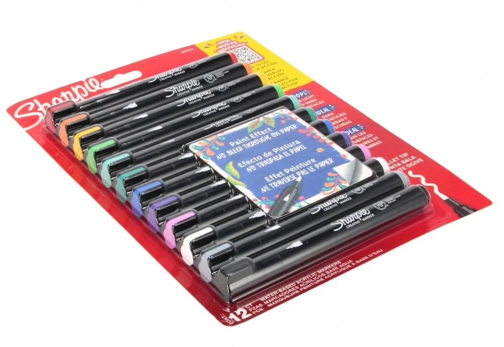 Sharpie kūrybinių akrilinių žymeklių rinkinys 12 spalvų - 2201070