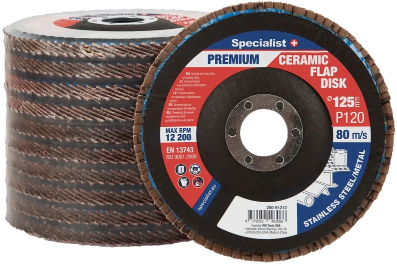 Lapelinis šlifavimo diskas 125 mm, P120, Ceramic PREMIUM, SPECIALIST+