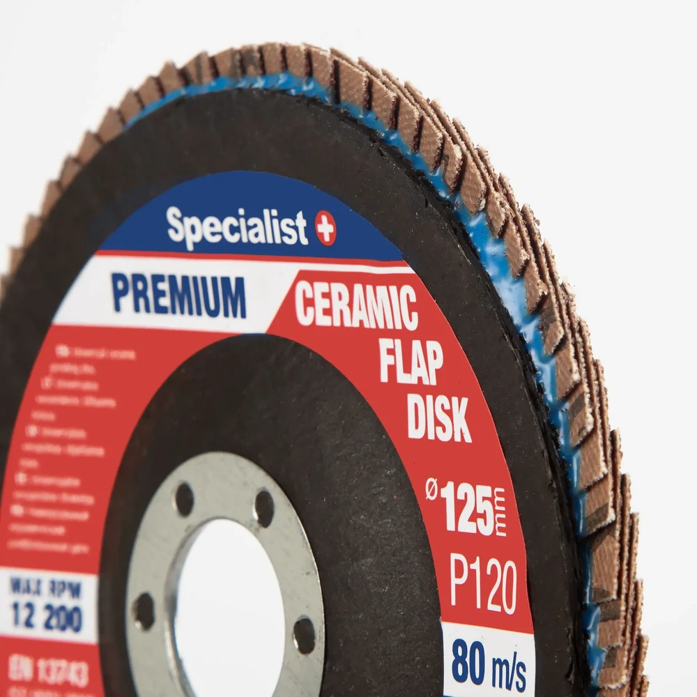 Lapelinis šlifavimo diskas 125 mm, P120, Ceramic PREMIUM, SPECIALIST+
