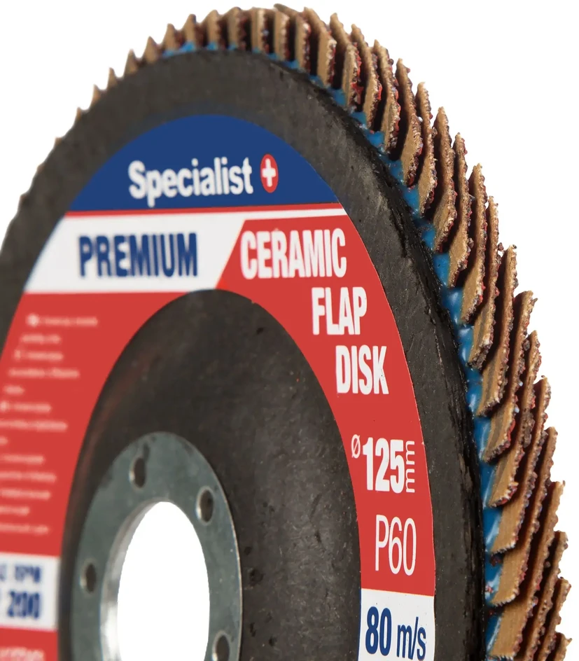 Lapelinis šlifavimo diskas 125 mm, P60, Ceramic PREMIUM, SPECIALIST+