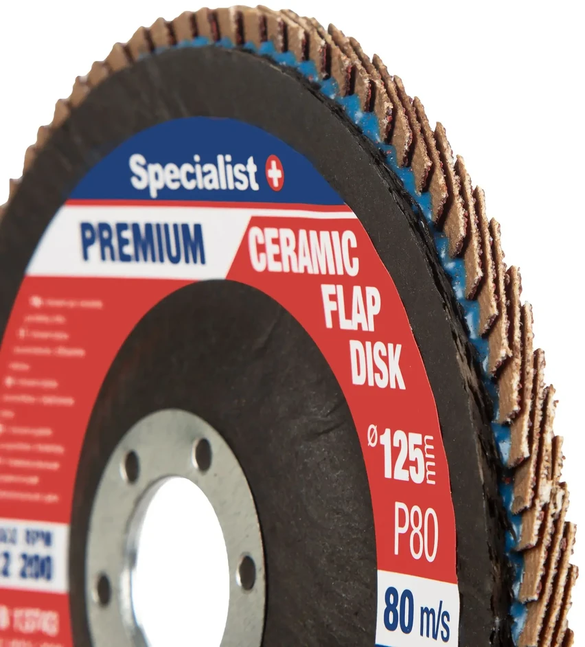 Lapelinis šlifavimo diskas 125 mm, P80, Ceramic PREMIUM, SPECIALIST+