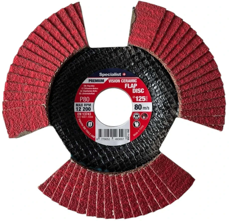 Lapelinis šlifavimo diskas 125 mm, P80, Vision Ceramic PREMIUM, SPECIALIST+
