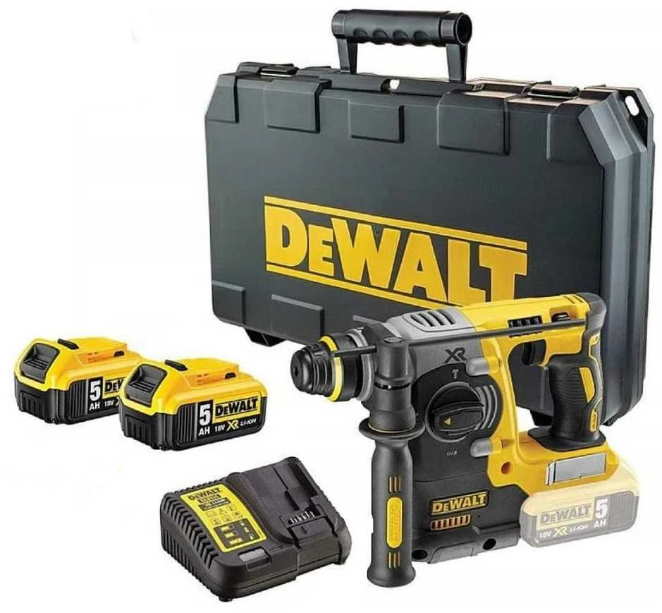 DEWALT akumuliatorinis perforatorius DCH273P2T SDS-PLUS, 18V, 2.1J, 2 x 5.0Ah, TSTAK