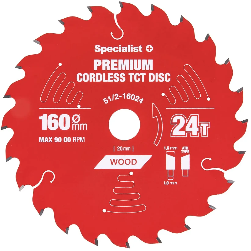 Pjovimo diskas Specialist+ LTW1602420-T; 160x20x1,0 mm; Z24; 15°
