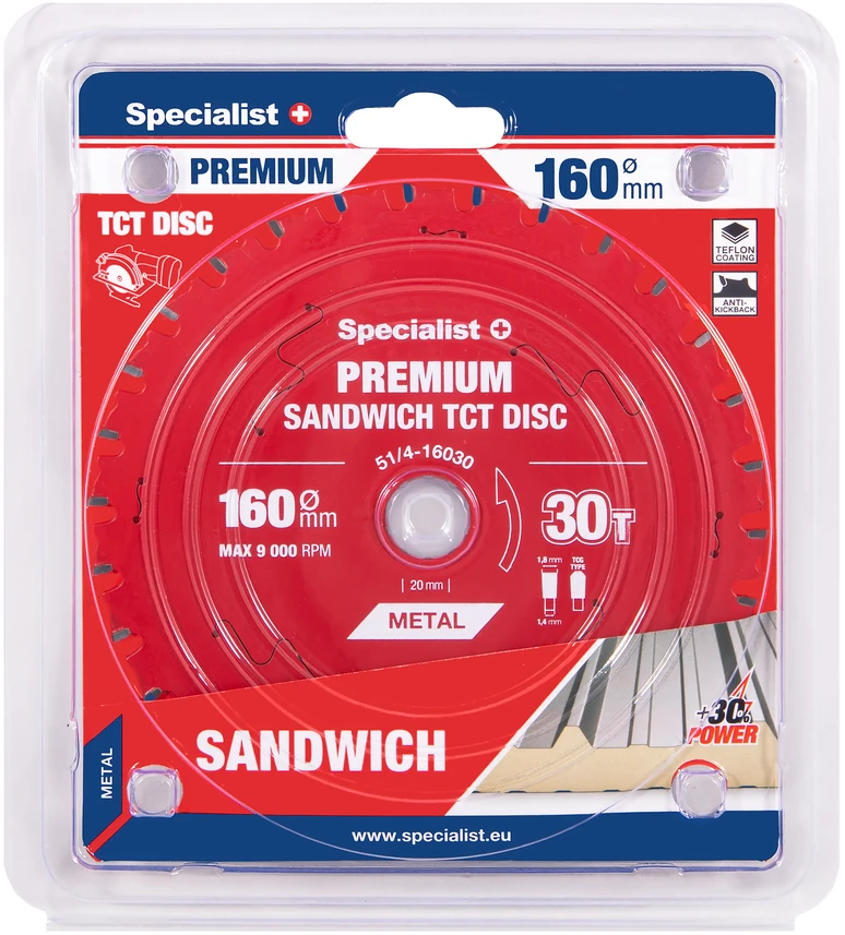 Pjovimo diskas Specialist+ LTS1603020-T; 160x20x1,4 mm; Z30; 0°