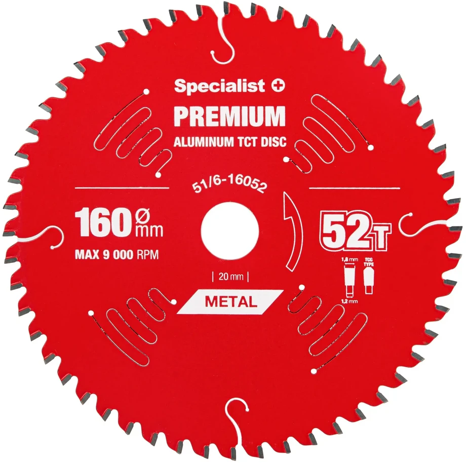 Pjovimo diskas Specialist+ LTA1605220-T; 160x20x1,2 mm; Z52; 0°