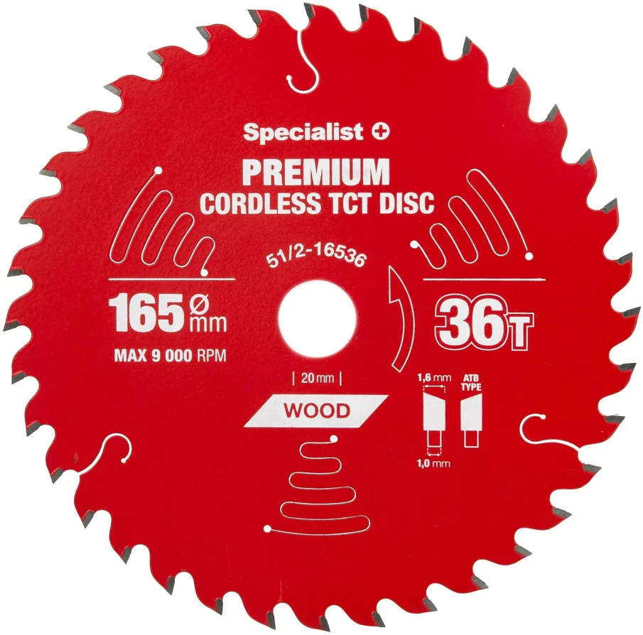 Pjovimo diskas SPECIALIST+ Cordless 165x36Tx20mm