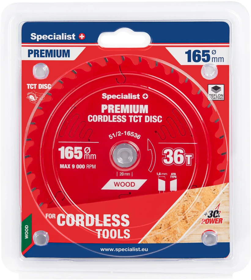 Pjovimo diskas SPECIALIST+ Cordless 165x36Tx20mm