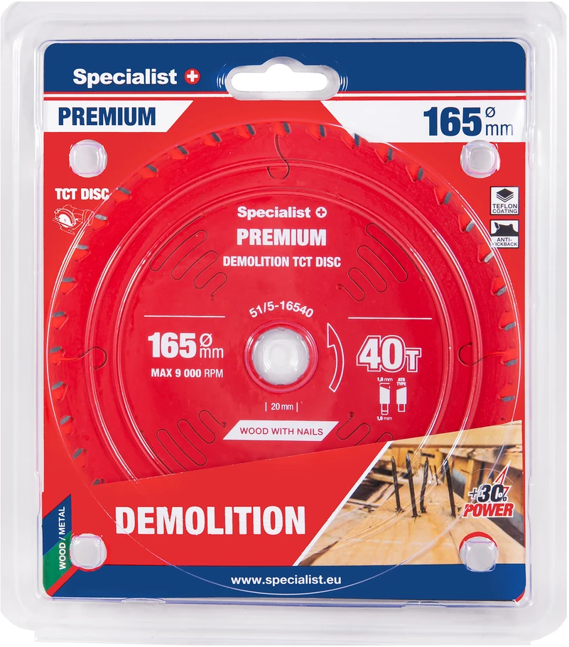 Pjovimo diskas SPECIALIST+ Demolition 165x40Tx20mm