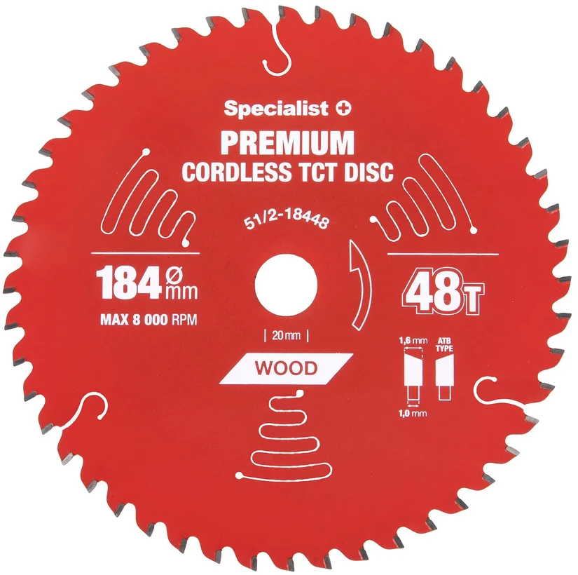 Pjovimo diskas Specialist+ LTW1844820/16-T; 184x20x1,0 mm; Z48; 5°