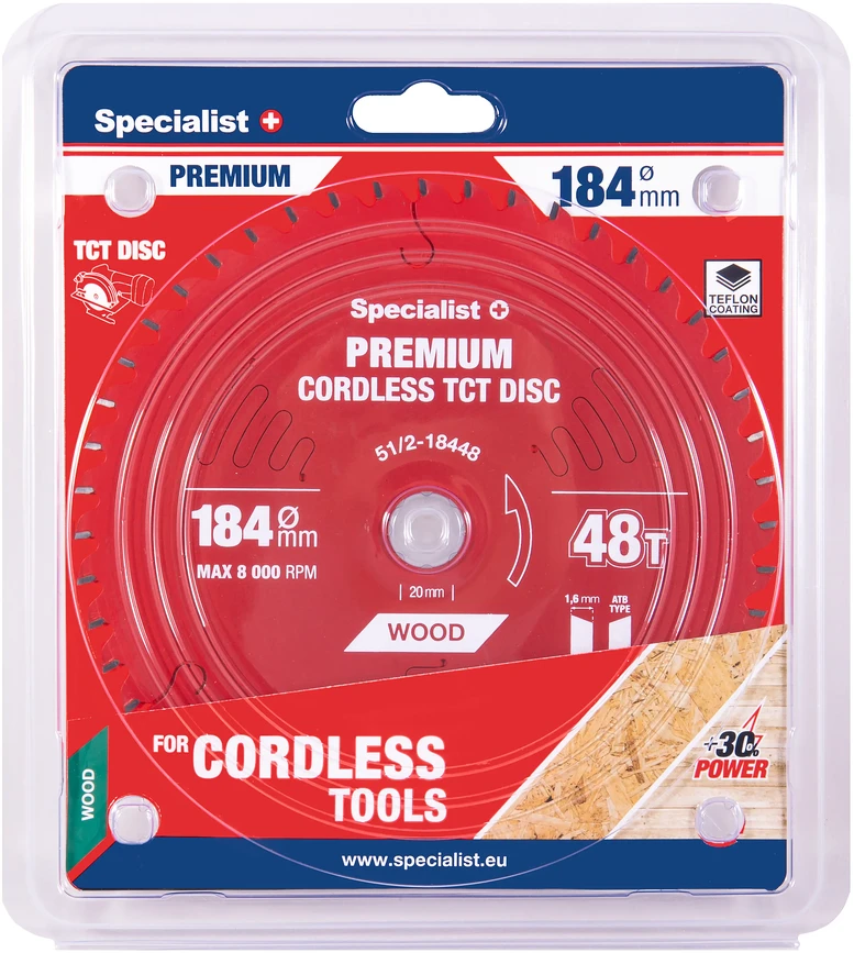 SPECIALIST+ pjovimo diskas Cordless 184x48Tx20/16mm
