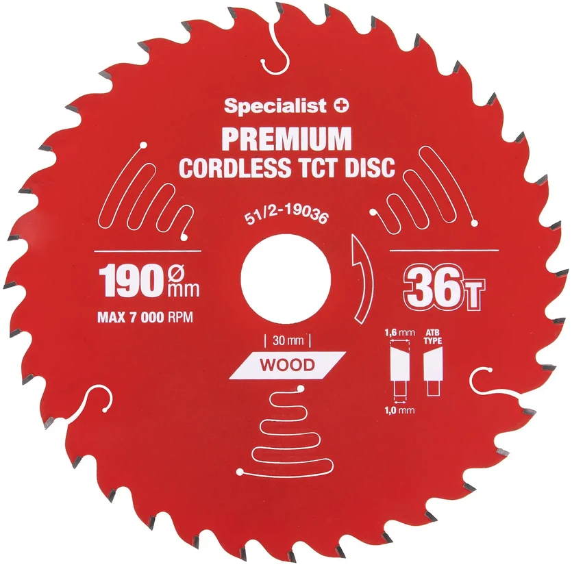 Pjovimo diskas SPECIALIST+ Cordless 190x36Tx30mm