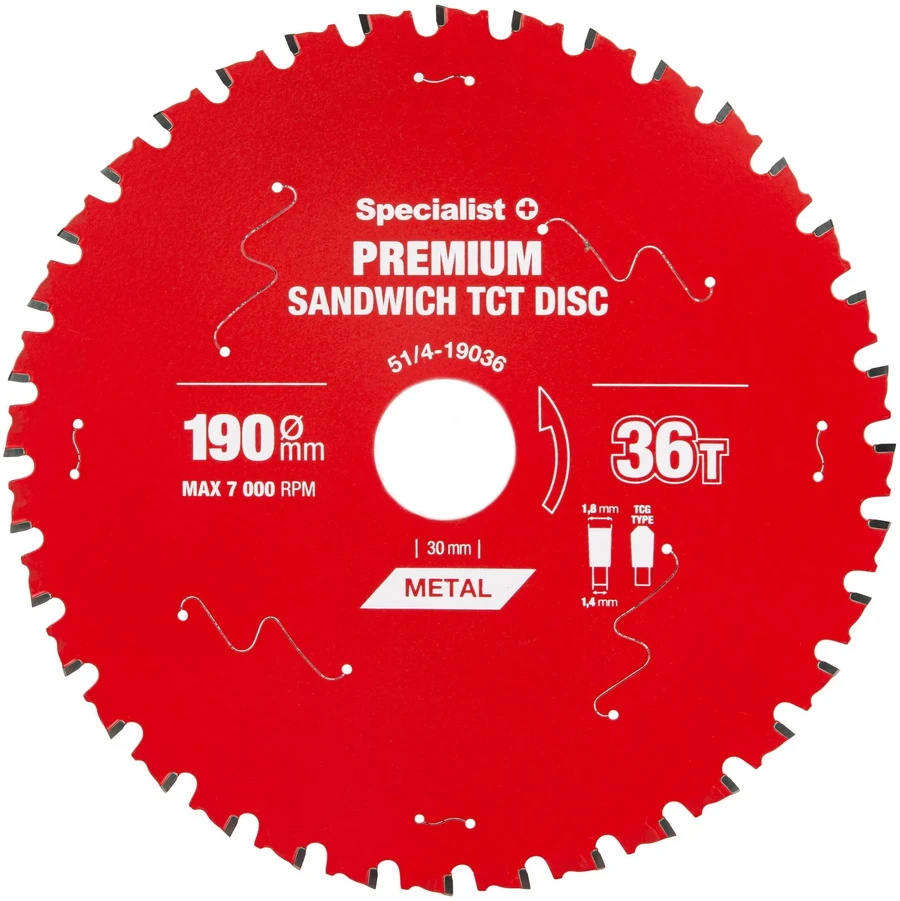 Pjovimo diskas Specialist+ LTS1903630-T; 190x30x1,4 mm; Z36; 0°