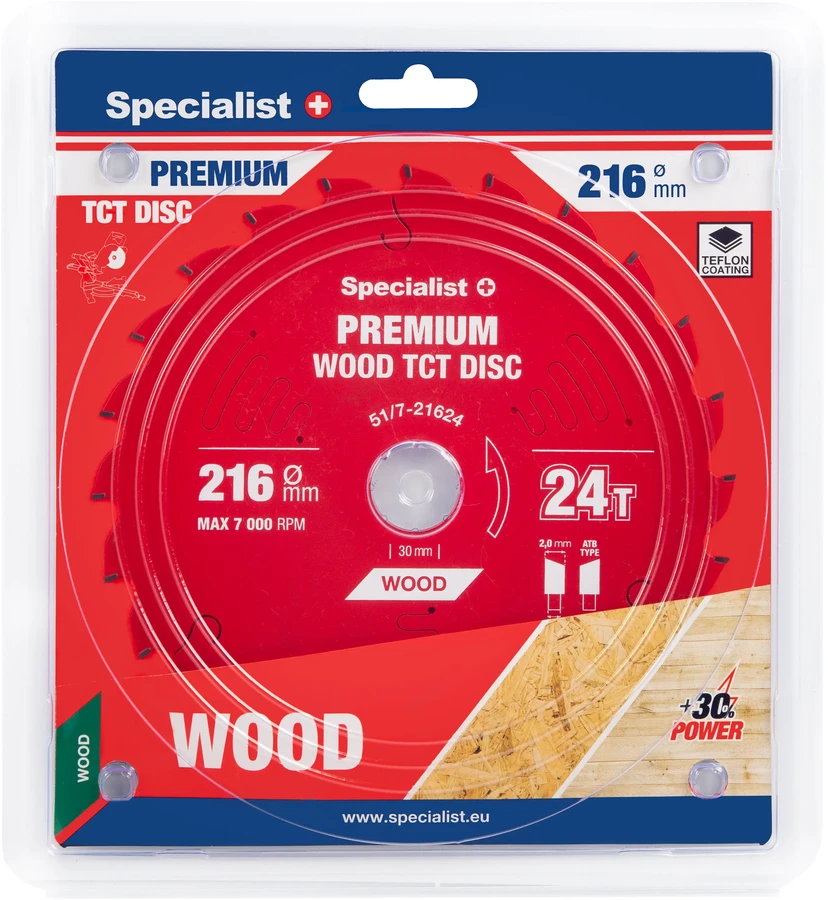 Pjovimo diskas Specialist+ LMS2162430-T; 216x30x1,4 mm; Z24; 5°
