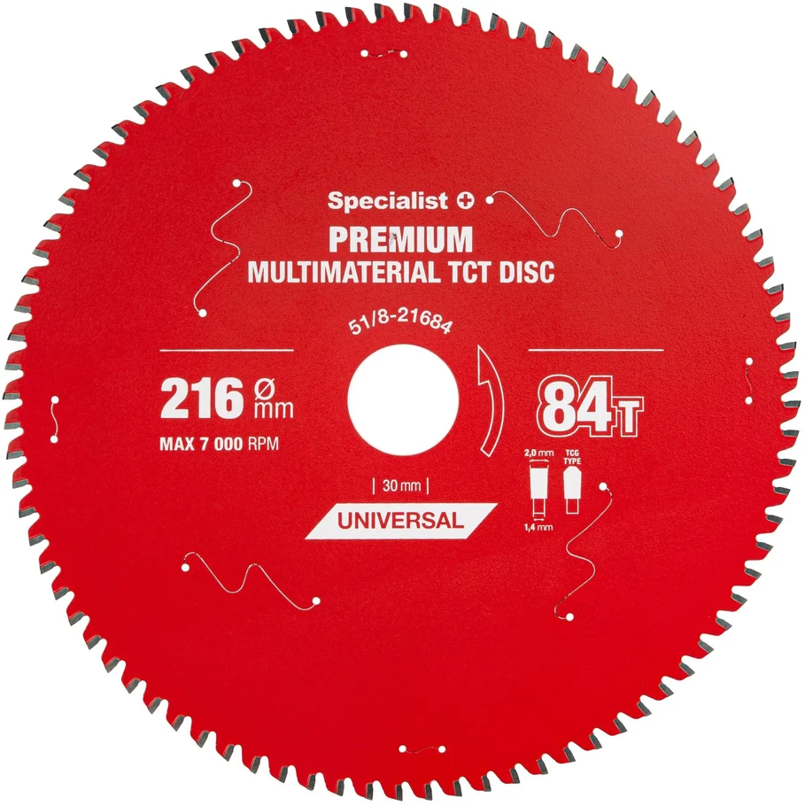 Pjovimo diskas Specialist+ LMM2168430-T; 216x30x1,4 mm; Z84; 0°