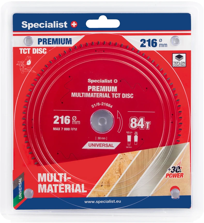 Pjovimo diskas Specialist+ LMM2168430-T; 216x30x1,4 mm; Z84; 0°